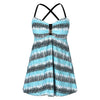 Open Back Cami Printed Tankini Set