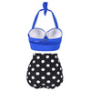 Dotted Ruched Halter Bikini Set