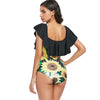 Sunflower Print Ruffle Swimsuit