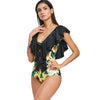 Sunflower Print Ruffle Swimsuit
