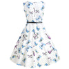 Butterfly Print Vintage Swing Dress