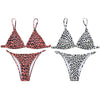 Spaghetti Strap Leopard Print Padded Low Waist Women Bikini Set