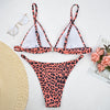Spaghetti Strap Leopard Print Padded Low Waist Women Bikini Set