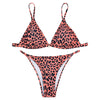 Spaghetti Strap Leopard Print Padded Low Waist Women Bikini Set