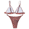 Spaghetti Strap Leopard Print Padded Low Waist Women Bikini Set