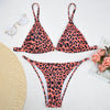 Spaghetti Strap Leopard Print Padded Low Waist Women Bikini Set