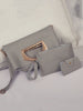 3Pcs Simple Style Solid Leather Handbag Set