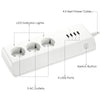 PAVLIT FBE2 Smart WiFi Power Strip with 3 AC EU Outlets 4 USB Ports 750 Deg.C Flame-resistant Material for Safe Use