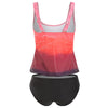 Ombre Color Top With Briefs Tankini Set