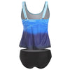 Ombre Color Top With Briefs Tankini Set