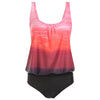 Ombre Color Top With Briefs Tankini Set