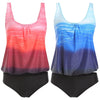 Ombre Color Top With Briefs Tankini Set