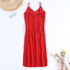 Spaghetti Strap Floral Print High Slit Sheath Women Chiffon Dress