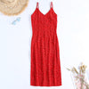 Spaghetti Strap Floral Print High Slit Sheath Women Chiffon Dress