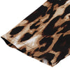 Round Collar 3/4 Sleeve Leopard Print Zipper Belted A-line Women Vintage Dress