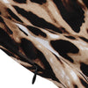 Round Collar 3/4 Sleeve Leopard Print Zipper Belted A-line Women Vintage Dress