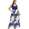 Plus Size Sleeveless Floral Print Maxi Dress