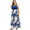 Plus Size Sleeveless Floral Print Maxi Dress