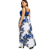 Plus Size Sleeveless Floral Print Maxi Dress