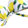 Halter Neck Lemon Print Backless Knotted Underwired Padded Women Bikini Set
