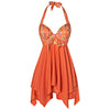 Daisy Printed Empire Waist Handkerchief Tankini
