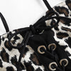 Sexy Leopard Sling Openwork Tied Jumpsuit