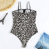 Sexy Leopard Sling Openwork Tied Jumpsuit