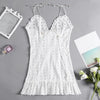 Sexy Openwork Floral Ruffled Hip Women Dress