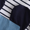 Girl's Embroidered Striped One-piece Dress