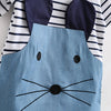 Girl's Embroidered Striped One-piece Dress
