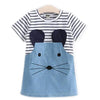 Girl's Embroidered Striped One-piece Dress