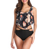 Floral Print Overlay Bikini Set