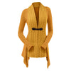 Cable Knit Buckle Asymmetrical Cardigan