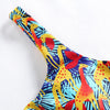 One Shoulder Padded Deer Leaf Giraffe Print Bowknot Low Waist Two-piece Women Bikini Set
