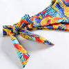One Shoulder Padded Deer Leaf Giraffe Print Bowknot Low Waist Two-piece Women Bikini Set