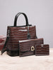 3Pcs Animal Print Striped Luxury Handbag Set