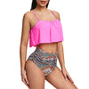 Ruffled Tribal Print Women Tankini Set