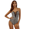Sexy Leopard Sling Openwork Tied Jumpsuit