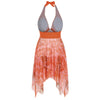 Printed Asymmetric Halter Tankini Set