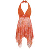 Printed Asymmetric Halter Tankini Set