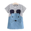Girl's Embroidered Striped One-piece Dress