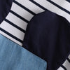 Girl's Embroidered Striped One-piece Dress