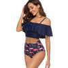 Flamingo Print Flounce Padded Women Bikini
