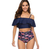 Flamingo Print Flounce Padded Women Bikini