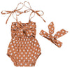 A08 Girl Fashion Suspenders Scarf Infant Clothing Set