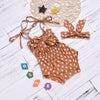 A08 Girl Fashion Suspenders Scarf Infant Clothing Set