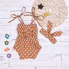 A08 Girl Fashion Suspenders Scarf Infant Clothing Set