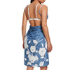 Wrap Flower Print Sarong Cover Up