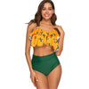 Cactus Print Halter Flounce Bikini Set