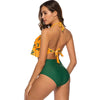 Cactus Print Halter Flounce Bikini Set